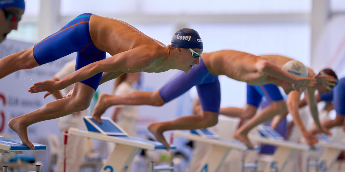 Nathan au départ des championnats suisses de Lausanne